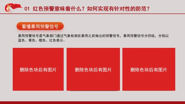 安全有效防范暴雨红色预警主题党课PPT