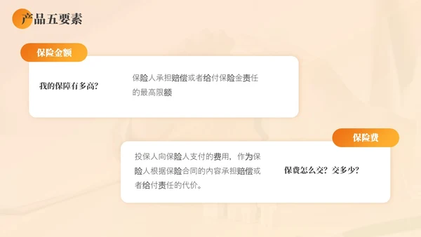 黄色渐变商务实拍风保险基础知识PPT模版