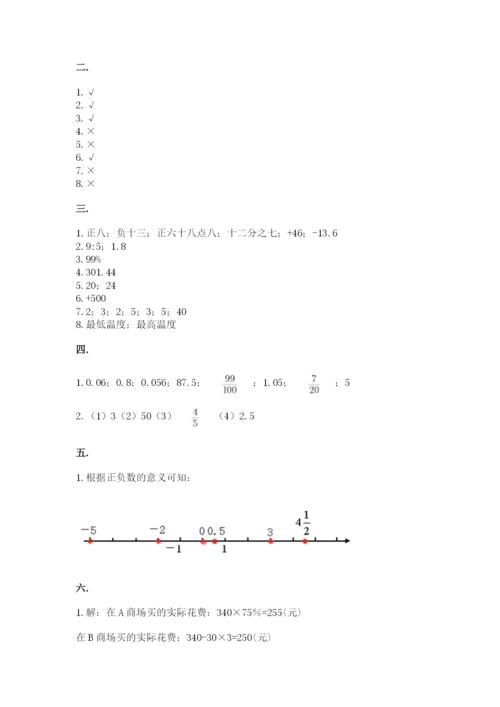 小学六年级数学毕业试题及一套答案.docx