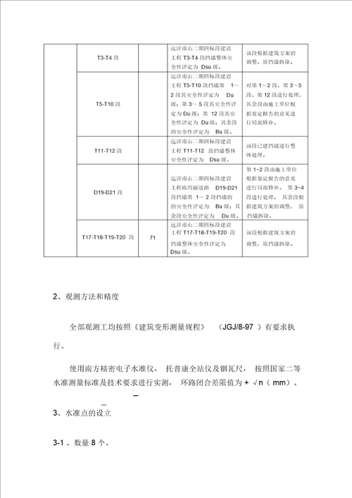 挡墙沉降观测方案