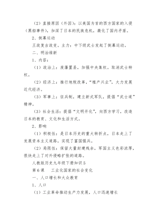 人教版历史九年级下册知识点归纳.docx