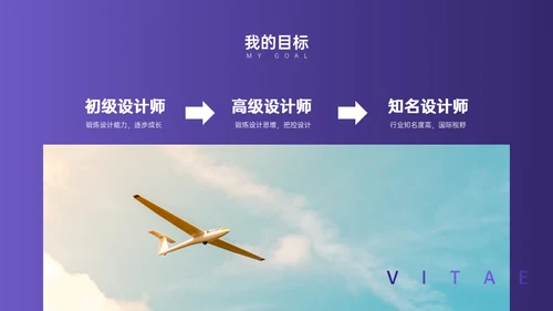 紫色时尚设计师模特个人简历通用PPT模板