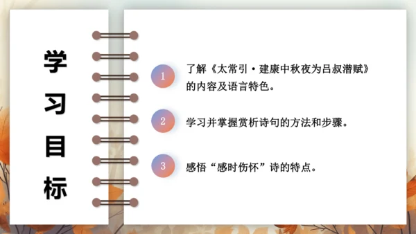 第三单元 课外古诗词诵读——太常引·建康中秋夜为吕叔潜赋  课件(共19张PPT) 2024-202