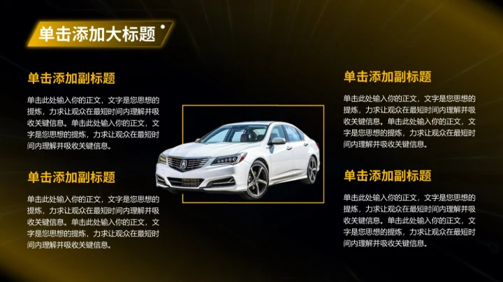 黄色科技风汽车商业计划书PPT模板