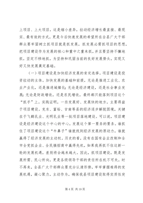 县大项目建设推进大会发言.docx