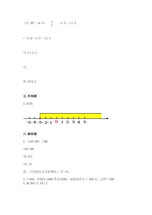 都兰县六年级下册数学期末测试卷精品有答案.docx