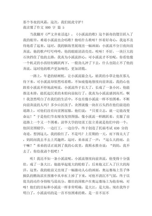 我读懂了作文800字