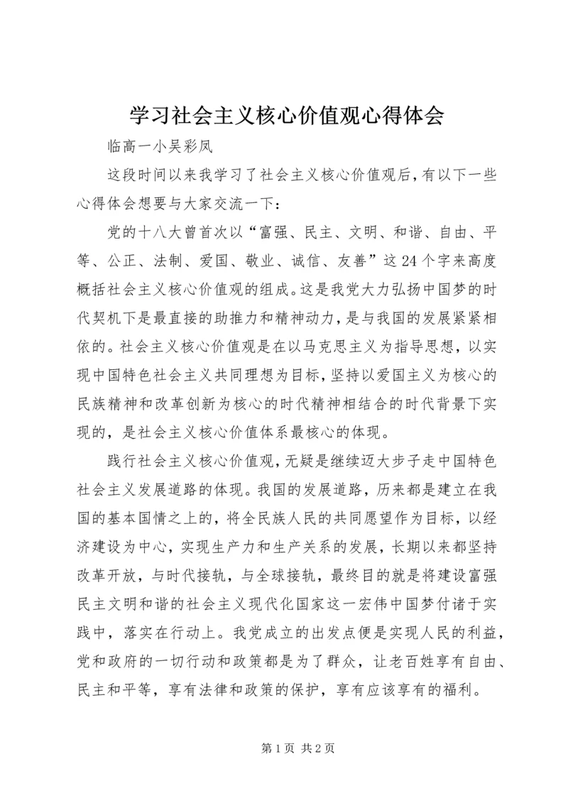 学习社会主义核心价值观心得体会 (16).docx