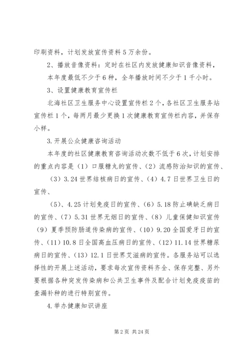 社区卫生服务中心健康教育工作计划.docx