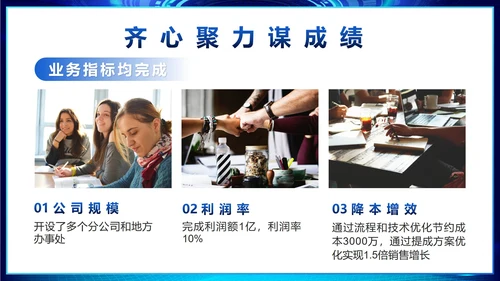 蓝色科技风不忘初心梦想启航年会PPT模板