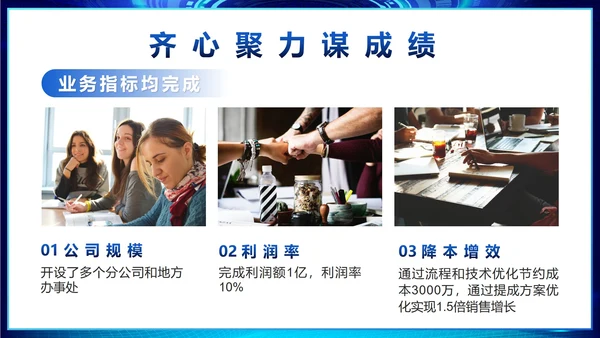 蓝色科技风不忘初心梦想启航年会PPT模板