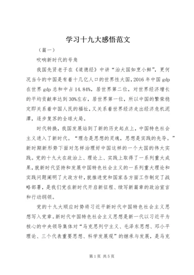 学习十九大感悟范文.docx