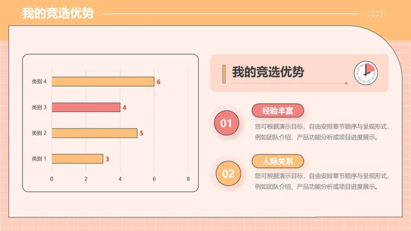 橙色插画风大学生班委竞选PPT模板