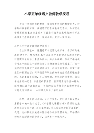 小学五年级语文教师教学反思.docx