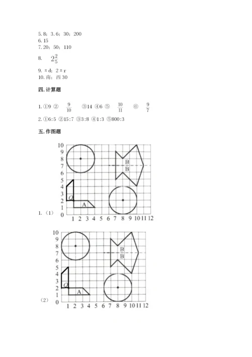 2022人教版六年级上册数学期末测试卷精品【夺分金卷】.docx