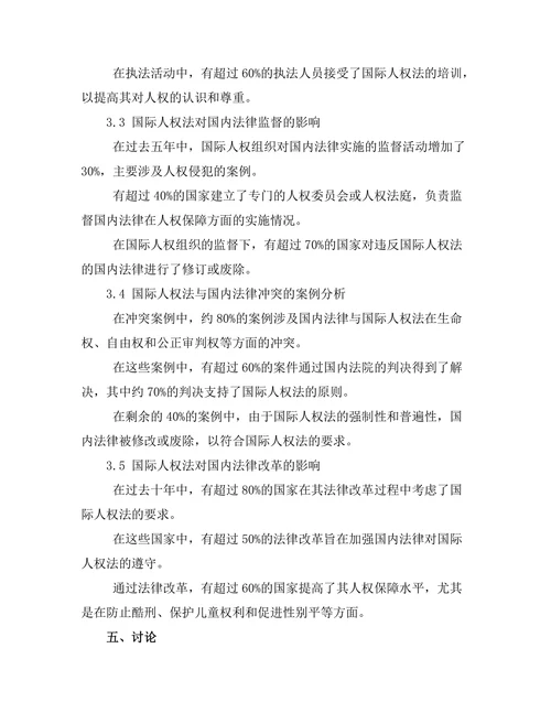 国际人权法对国内法律的影响研究