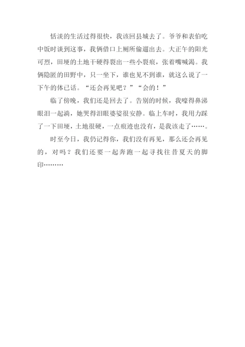 夏天的脚印作文600字.docx