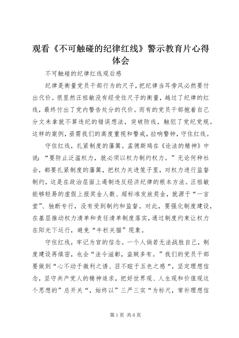 观看《不可触碰的纪律红线》警示教育片心得体会 (5).docx