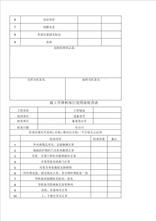 塔式起重机基础验收表