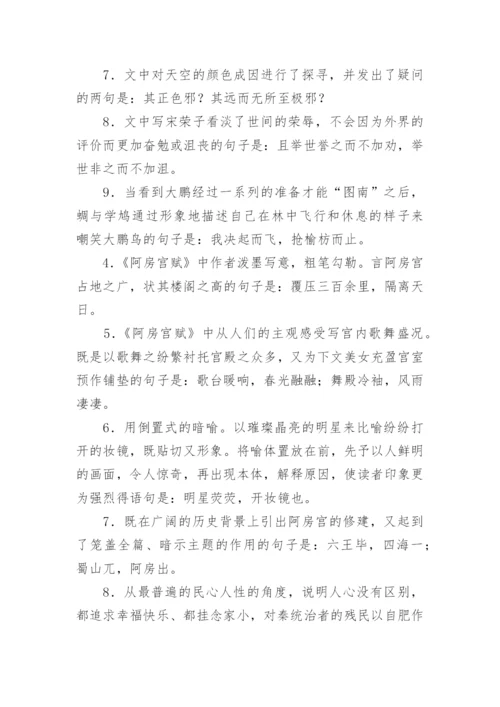 高中必背古诗文情景默写理解性默写及答案.docx