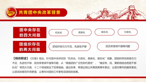 中国共青团中央改革方案学习教育党课PPT