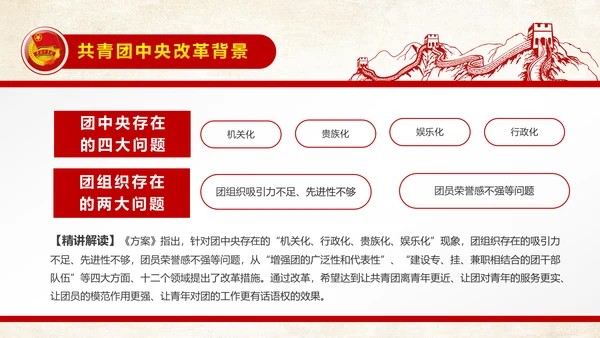 中国共青团中央改革方案学习教育党课PPT