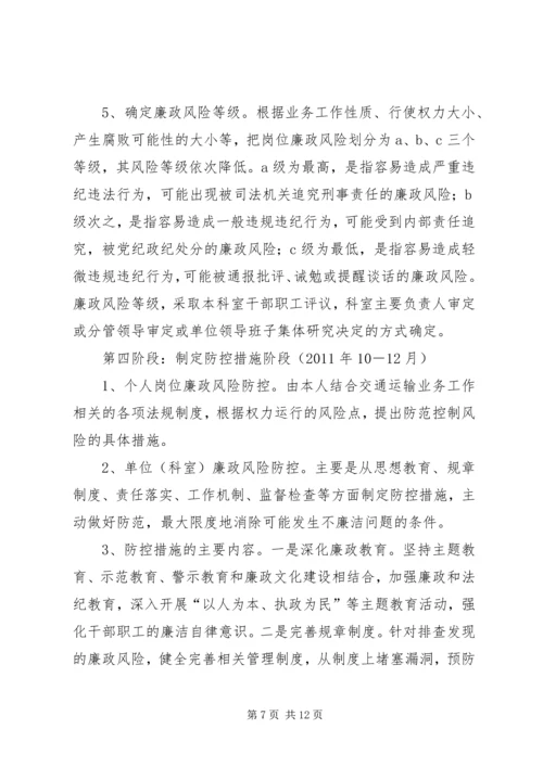 交通系统岗位廉政工作方案.docx