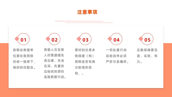 橙色简约商务建筑物业坍塌救援主题培训课件