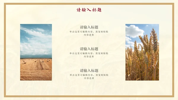 黄色节约粮食主题教育通用PPT模板