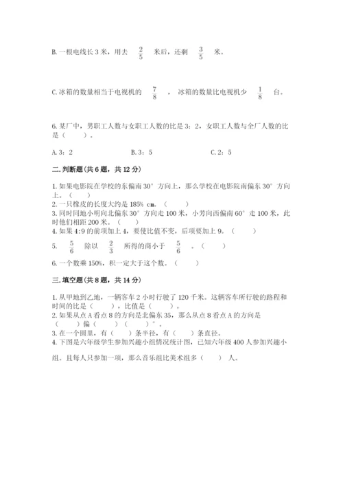 小学六年级数学上册期末卷（易错题）.docx