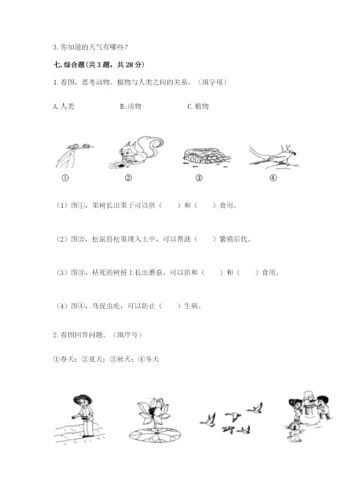 教科版小学二年级上册科学期末测试卷带答案（黄金题型）.docx