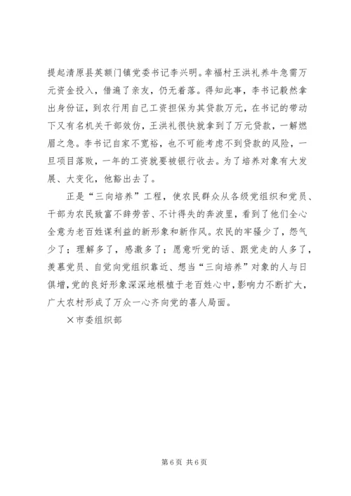 全市农村实施三向培养工程纪实 (2).docx