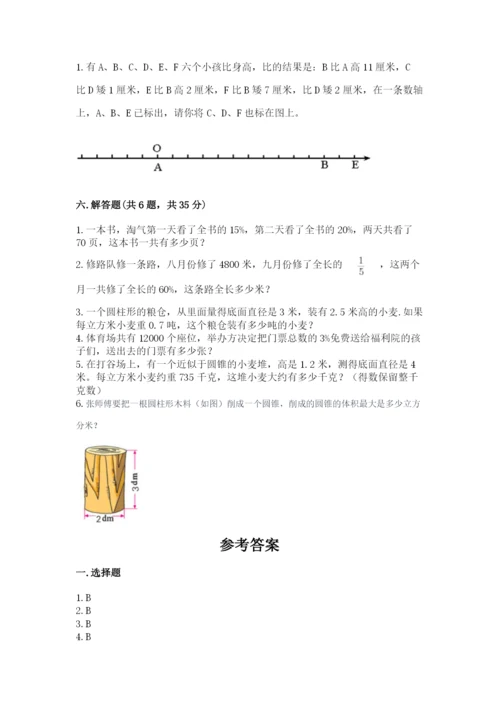 北京版小学六年级下册数学期末综合素养测试卷及一套完整答案.docx