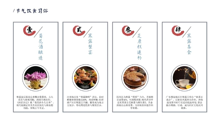 瓷青色简约风寒露节气PPT模版