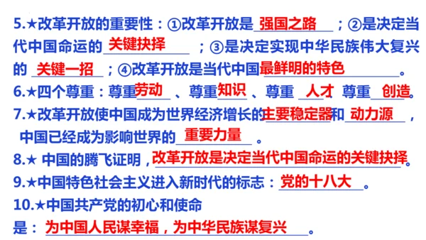 第一单元   富强与创新单元复习