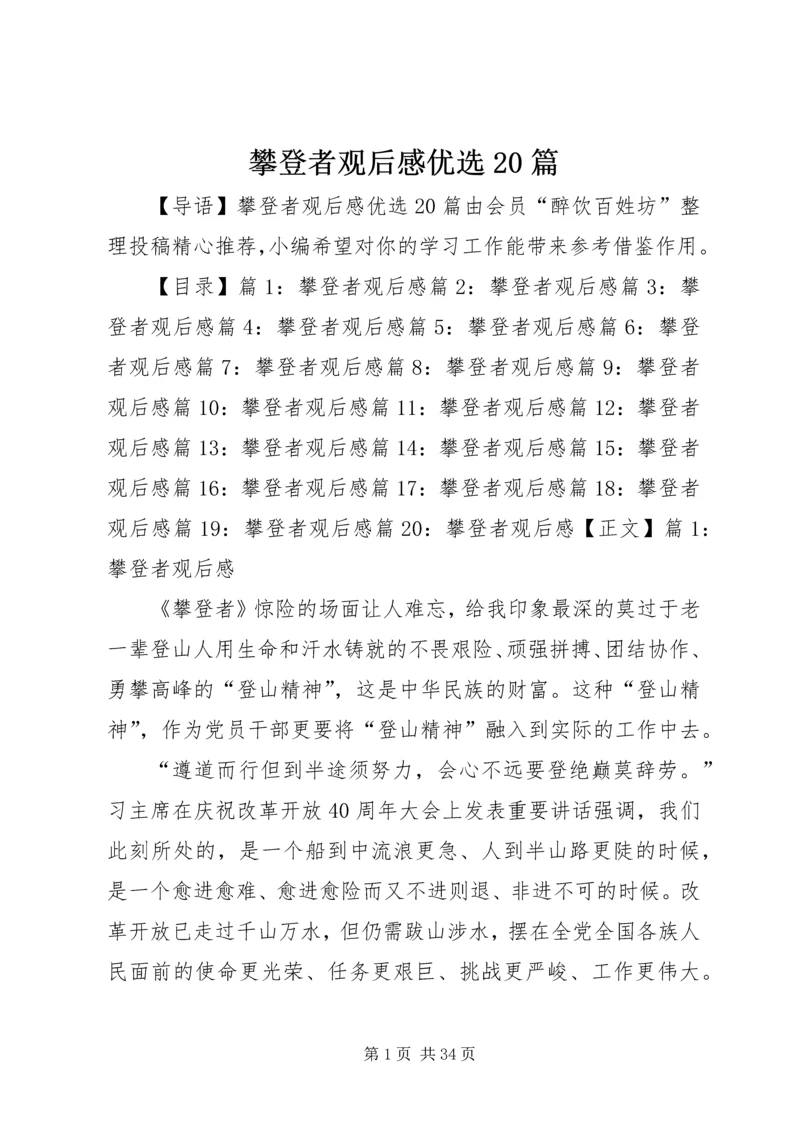 攀登者观后感优选20篇.docx