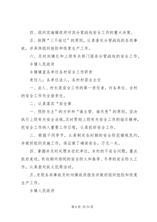 乡镇安全生产工作领导组织职责.docx