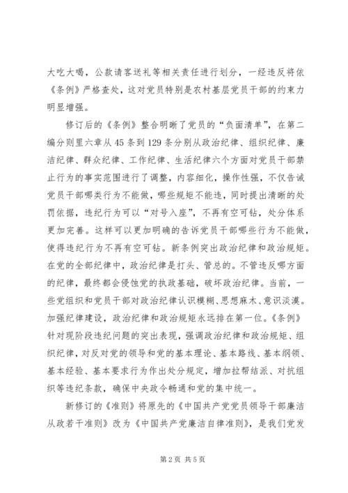 基层纪检党员干部《准则》《条例》学习心得_1 (2).docx