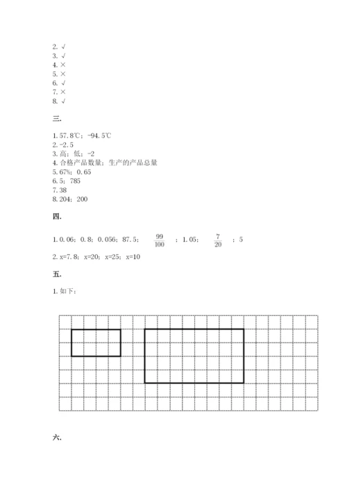 小学六年级数学期末自测题及参考答案（基础题）.docx