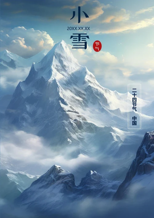 白茫茫的雪山小雪海报