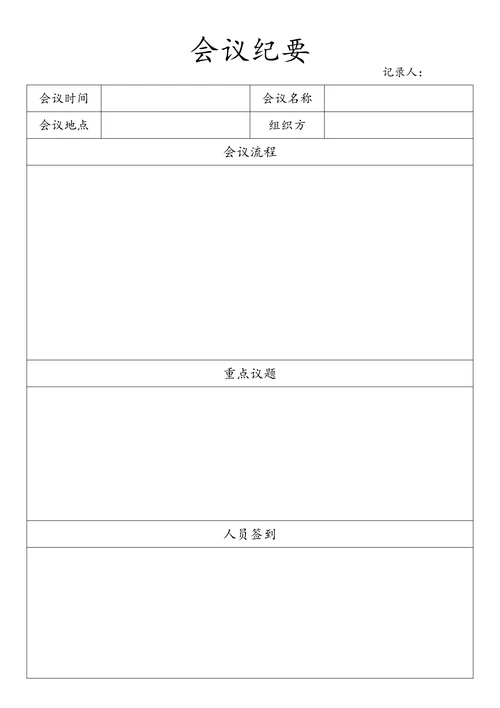 实用会议纪要简约版