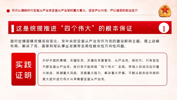 全面从严治军锤炼坚强党性和过硬作风PPT模板