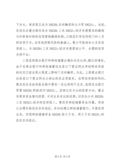 关于农村金融为农服务的调查.docx