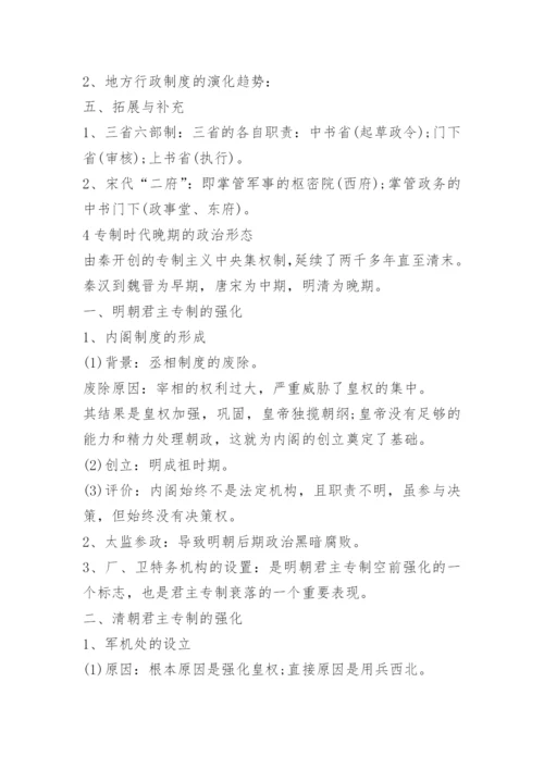 高一历史必修一知识点总结人教版.docx