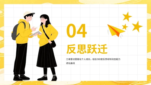 黄色插画风大学生暑期社会实践