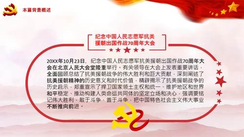 学习中国共产党党史抗美援朝精神PPT模板