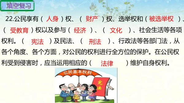 六年级上册道德与法治第四单元法律保护我们健康成长复习课件ptx