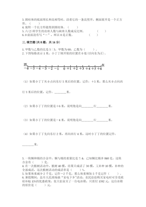 沧州市新华区六年级下册数学期末测试卷及参考答案.docx