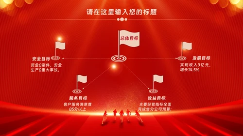 红色会议背景启动会庆功会宣讲PPT