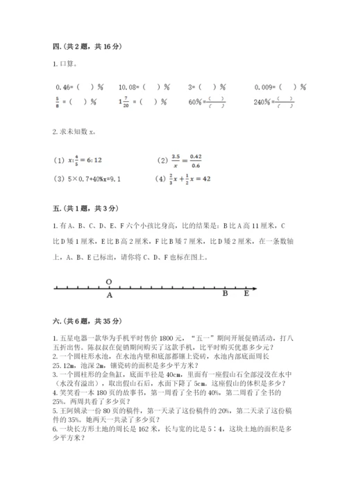 小学六年级数学摸底考试题附答案【名师推荐】.docx